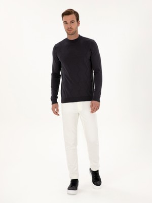 Cacharel Erkek Gri Slim Fit %100 Pamuk Çeyrek Balıkçı Yaka Triko Kazak 50318950-VR024