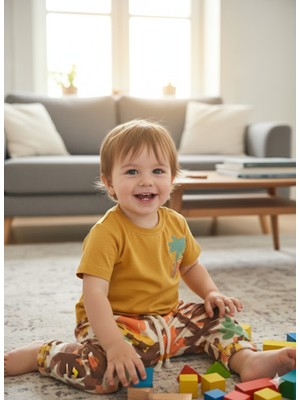 Şimo Butik Çocuk Unisex Kız Erkek Şortlu (Kapri) Takım Kreş %100 Pamuk Rahat Tarz Tasarım Premium