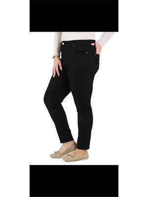 Canseven Y26 1038 Sıyah Kadın Yuksek Bel 5 Cep Spor Kalıp Bılekte Dar Paca Lıkralı Pantolon