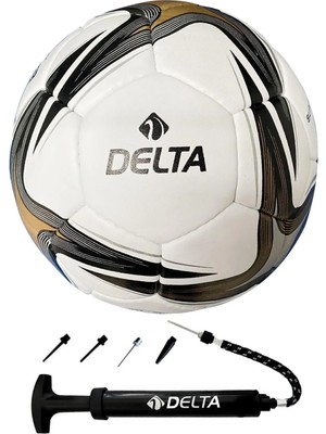 Delta Super League El Dikişli 5 Numara Dura-Strong Futbol Topu + Çok Fonksiyonlu Top Pompası Ikili Set