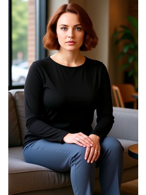 FRM Kadın Vücuda Oturan Kayık Yaka Uzun Kollu Pamuklu Üst Kaliteli Şık Rahat Modern Zarif Günlük