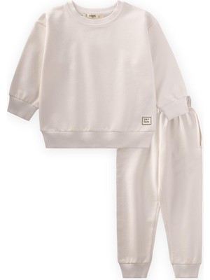 Cigit Basic Eşofman Takım 2-7 Yaş Kırık Beyaz