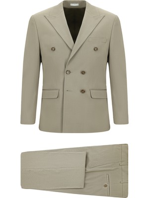 Kiğılı 7 Drop Super Slim Fit Eksra Dar Kesim Pamuklu Lyocell Kruvaze Takım Elbise