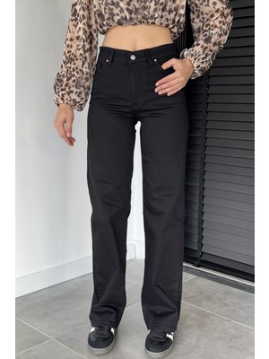 Gülseli Kadın Yüksek Bel Likralı Palazzo Jean Kot Pantolon P-00018895