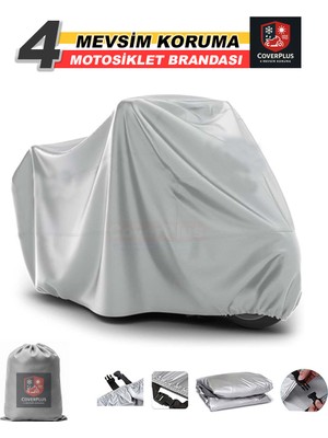 Encover Aprilia Atlantic 500 Sprint Branda Motosiket Brandası  (Gri Renk) Motor Örtüsü Çadır Su Geçirmez Motosiklet Kılıfı Motor Brandası