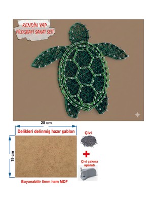 Tiydem Ip Sanatı Dikkat Geliştirici El Becerisi Çocuk Montessori Eğitimi Filografi Hazır Set Kaplumbaga