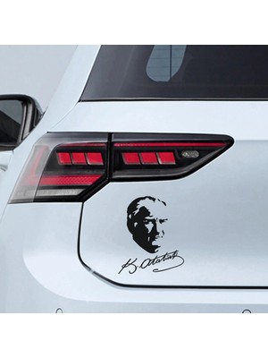 Sönmez Dijital Atatürk Imza Sticker - Atatürk Sticker - Oto Sticker - Araba Sticker - Araç Sticker - 16cm X 20cm