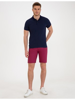 Pierre Cardin Erkek Mürdüm Standart Fit Bermuda Şort 50233249-VR074