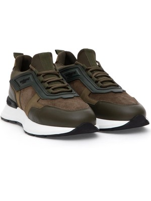Cacharel Erkek Haki %100 Deri Sneaker Ayakkabı 50315605-VR027