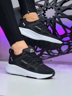 Homiro Unisex Fuspetli Su Geçirmez Spor Ayakkabı - Siyah Beyaz