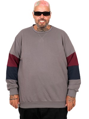 Mode Xl Büyük Beden Parçalı Bis Yaka Sweatshirt U25817