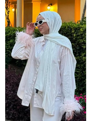 Carell Sema Yılmaz'ın Tercihi Baklava Desen Pamuk Ipek Şal Ekru