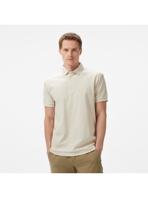 Nautica Erkek Bej Classic Fit Polo Yaka T-Shirt