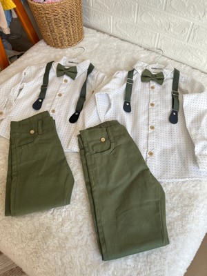İkizler Baby Kids Erkek Çocuk Gömlek ve Pantolonlu Abi-Kardeş 4'lü Set Takım