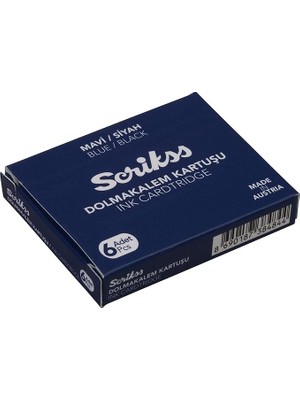 Dolma Kalem Kartuşu Mavi Siyah 6'lı Paket