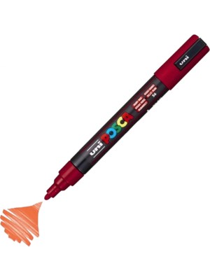 Uniball Posca (1.8-2.5) Su Bazlı Boyama Markörü Yakut Kırmızı ( N ) (Uni-Pc-5m)