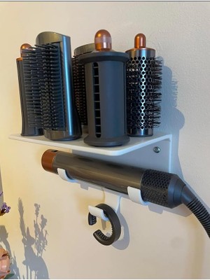 Airwrap Multistyler ile Uyumlu Düzenleyici Saç Şekillendirici Standı/duvara Monte (Beyaz)