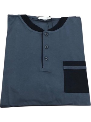 Royam Pijamoni Erkek %100 Pamuk Penye Mevsimlik Uzun Kollu Pijama Takımı 6840