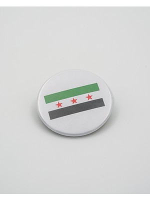 Zaytoon Suriye Yeni Suriye Bayrağı Yuvarlak Rozeti  44 mm A300024