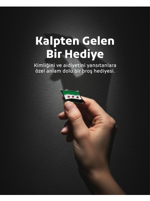 Yeni Suriye Bayrak Unisex Yaka Mineli Rozeti 21 mm A300029