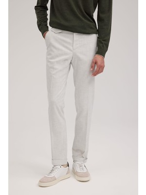 Jakamen Gri Comfort Fit Duble Paça Kumaş Pantolon