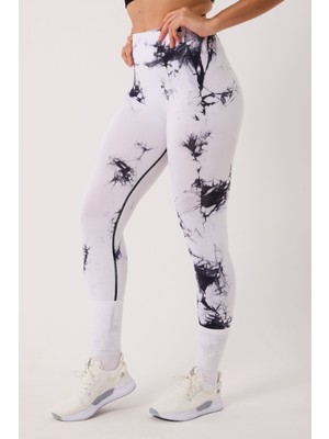 Cervus Spor Tayt Batik Desenli Dikişsiz Esnek ve Toparlayıcı Push Up Kadın Tayt