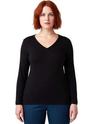 Ersefa Kadın Vücuda Oturan Uzun Kollu Esnek Örme Bluz Kaliteli Şık Rahat Modern Zarif Günlük