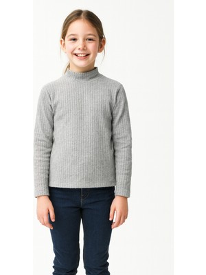 HÇM Kız Çocuk Triko Düz Badi Balıkçı Yaka D1