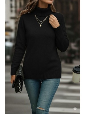 Mç Plus Kadın Uzun Kollu Balıkçı Yaka Triko Bluz