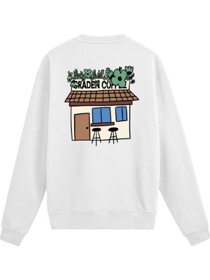Colermi Sırt Baskılı Garden Coffee Tasarımlı Sweatshirt