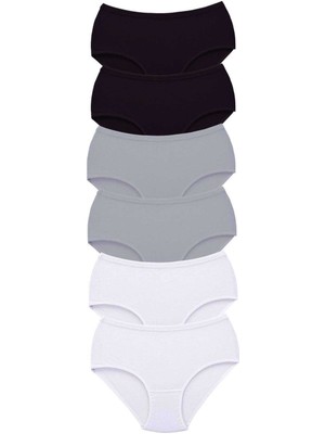 MELENERS 6 Adet Tutku Kadın Yüksek Bel Bato Kalın Lastik Külot S16