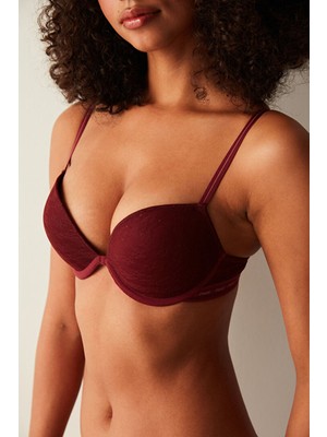 Penti Super Push Up Dantel Bordo Sütyen