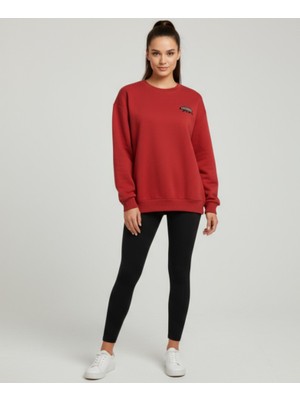 Hena California Vibes Oversize Sweatshirt Kırmızı