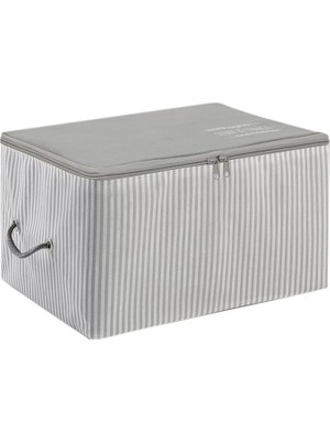 Home Textile Küçük Boy Gri Çizgili Stuff & Things Hurç 30 x 22 x 18 cm