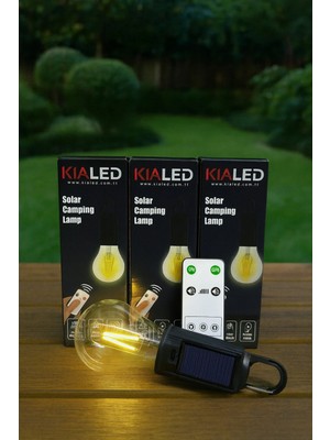 Kialed 3'lü Taşınabilir Kumandalı Solar Şarjlı LED Ampul