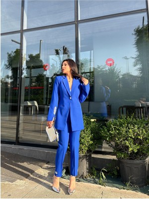 Bella Breeze Kadın Taş Detaylı Ceket Pantolon Takım Elbise