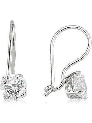 Gumush Gümüş Tek Taş Sallantılı Küpe