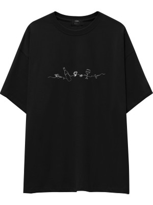 The Lucid Lab Dolce Peccato Oversize Tişört - Siyah