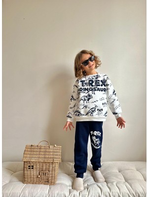 Milays Erkek  Çocuk 3iplik %100 Pamuk Kalın Penye Renkli Kışlık Eşofman Takımı