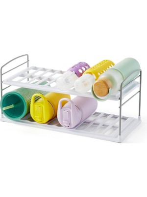 Mena Rise Upspace Şişeler Için Dolap Düzenleyici, Ayarlanabilir, 2 Raflı, Beyaz