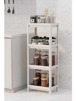 Online Home Market Maggıe 4 Katlı Banyo & Mutfak Raf Düzenleyici Ünite – Şampuanlık, Havluluk, Dolap ve Organizer