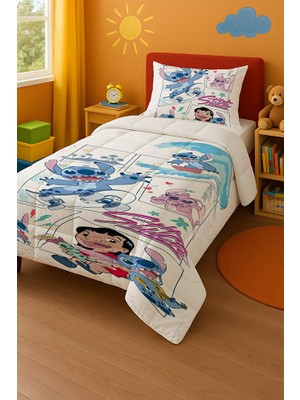 Viadela Stitch Tek Kişilik Yorgan ve Yastık Kılıfı