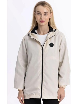 D1fference İçi Astarlı Su ve Rüzgar Geçirmez Cepli Kadın Yağmurluk