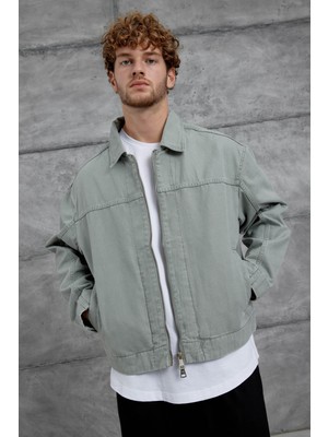 Mint Yeşili Mmx Oversize Kot Ceket