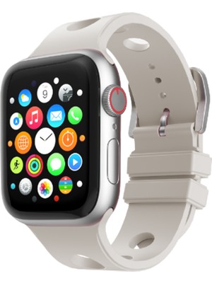 Five-E Apple Watch 10 42MM Pore-Fit Hava Akışı Silikon Kordon Kayış