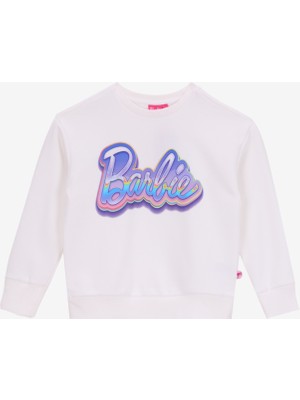 Barbie Baskılı Kız Çocuk Ekru Sweatshırt BRB5WG-SWT6627
