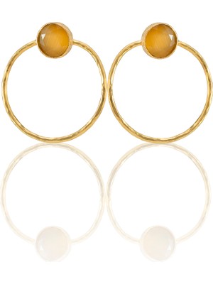 Kadir Jewellery 22 Ayar Altın Kaplama Kadın Halka Küpe -El Işçiliği ve Hipoalerjenik Küpe