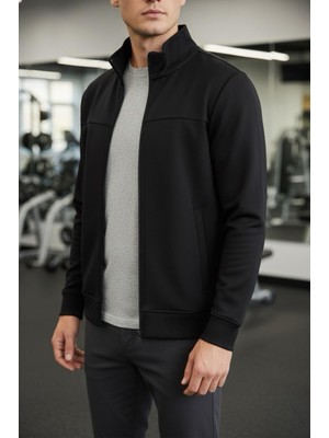 Oksit Loxy Antreman Scuba Kumaş Dik Yaka Fermuarlı Ceket