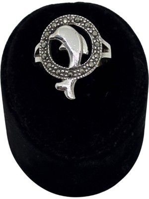 Oya Silver Markazit Çemberde Yunus Gümüş Kadın Yüzük