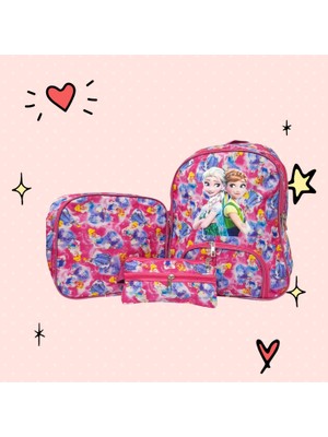 Elsa Anna Karakterli 3 Bölmeli Ortopedik Sırtlı Okul Çantası &beslenme